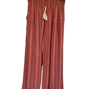 Gypsises & Moondust Wide Leg Womens Pants. Sz. M, Wide Smocked Waist Boho Fall